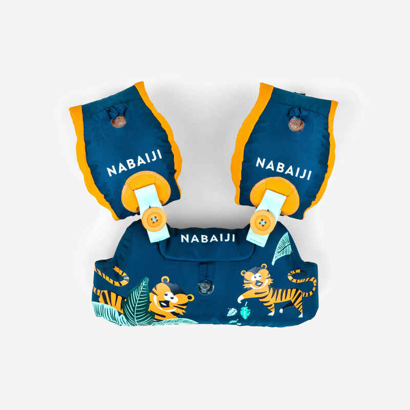 Kids’ Swimming Adjustable Pool Armbands-waistband 15 to 30 kg TISWIM “Tiger” blue