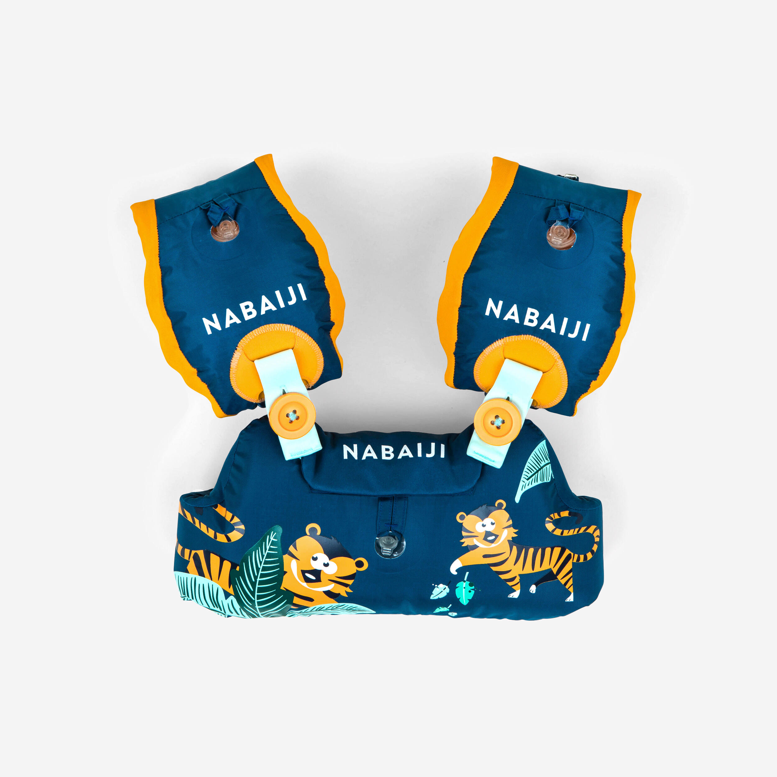NABAIJI Kids’ Swimming Adjustable Pool Armbands-waistband 15 to 30 kg TISWIM “Tiger” blue