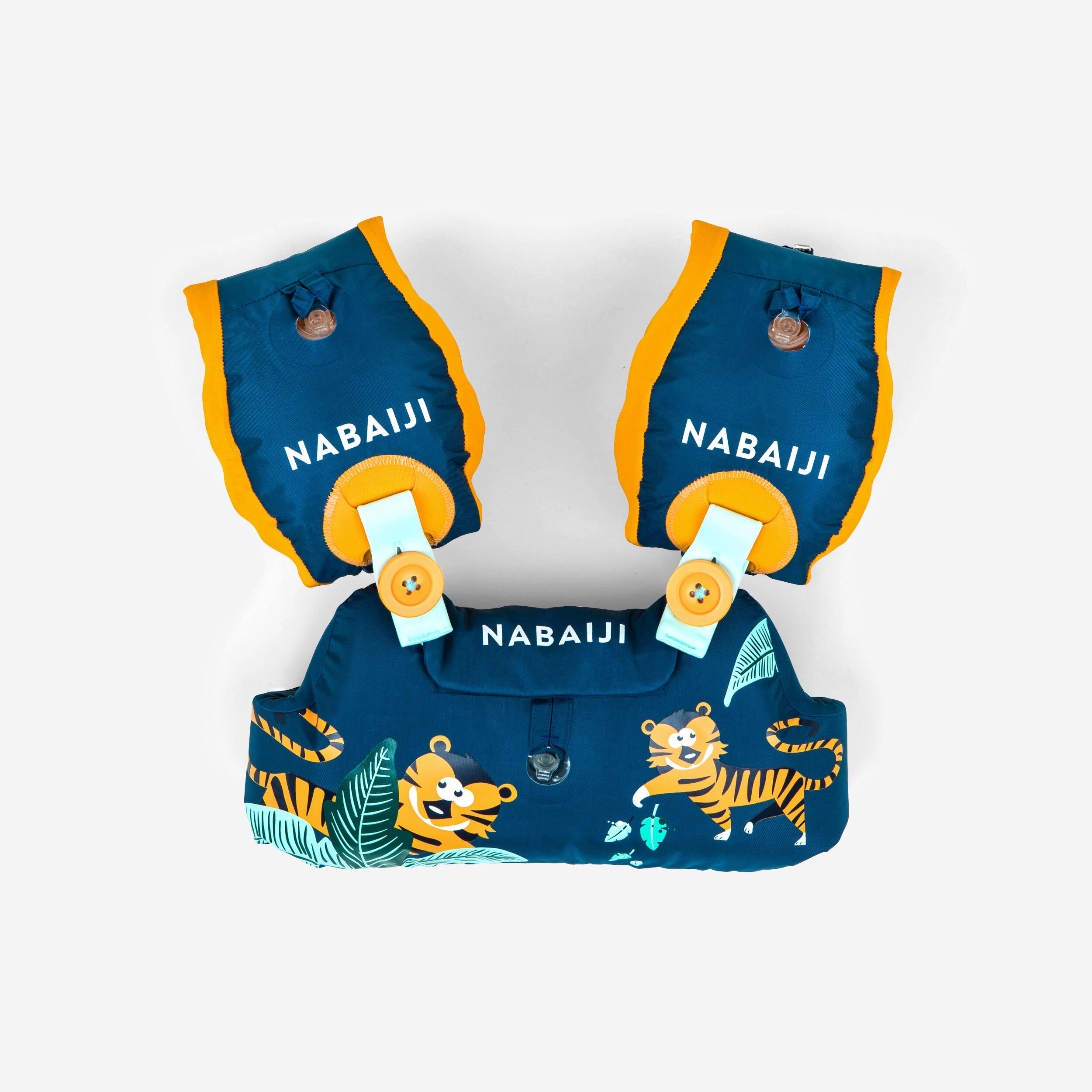 Kids’ Swimming Adjustable Pool Armbands-waistband 15 to 30 kg TISWIM “Tiger” blue 1/7