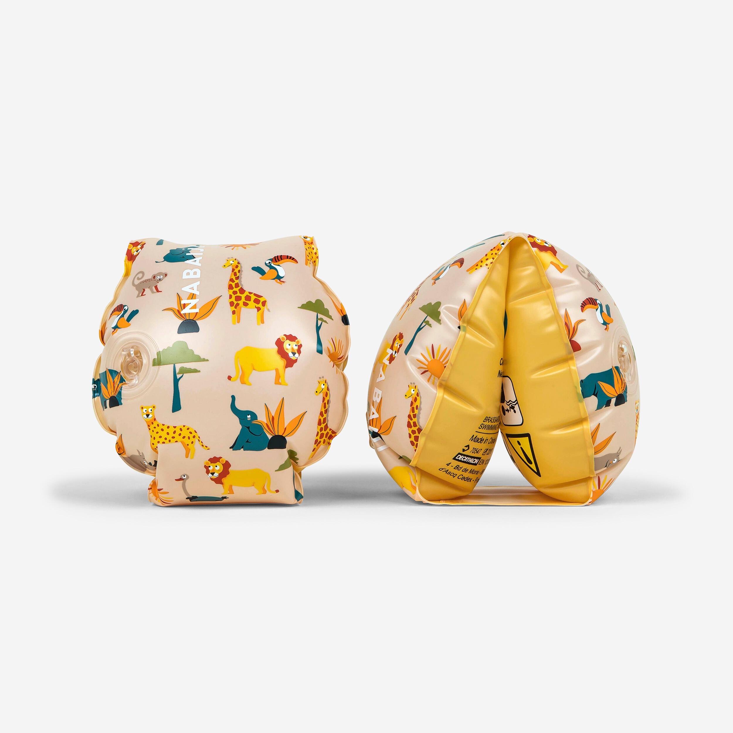 Children's pool armbands Beige printed "SAVANE " 11-30 kg