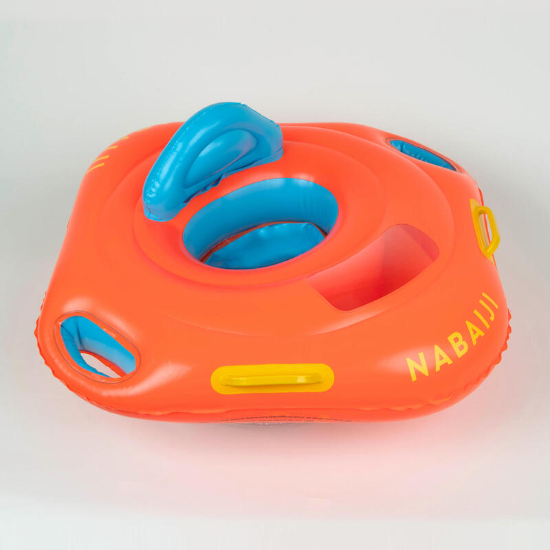 Baby seat swimring with window and handles, for kids from 11 to 15kg orange