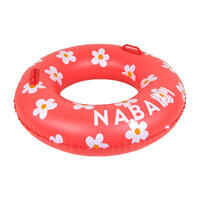 Large 92 cm inflatable printed pool ring with comfort grips