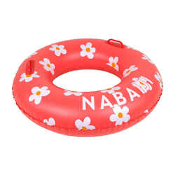 Large 92 cm inflatable printed pool ring with comfort grips