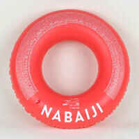 Large 92 cm inflatable printed pool ring with comfort grips