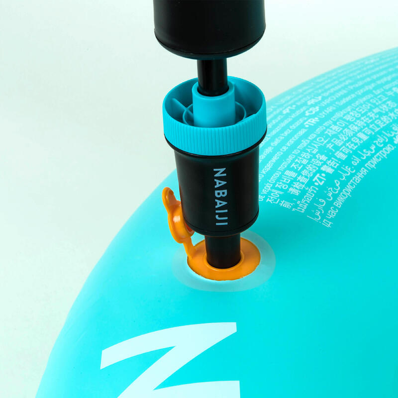 Flotador hinchable grande 92cm adultos (máx 90kg) con asas turquesa