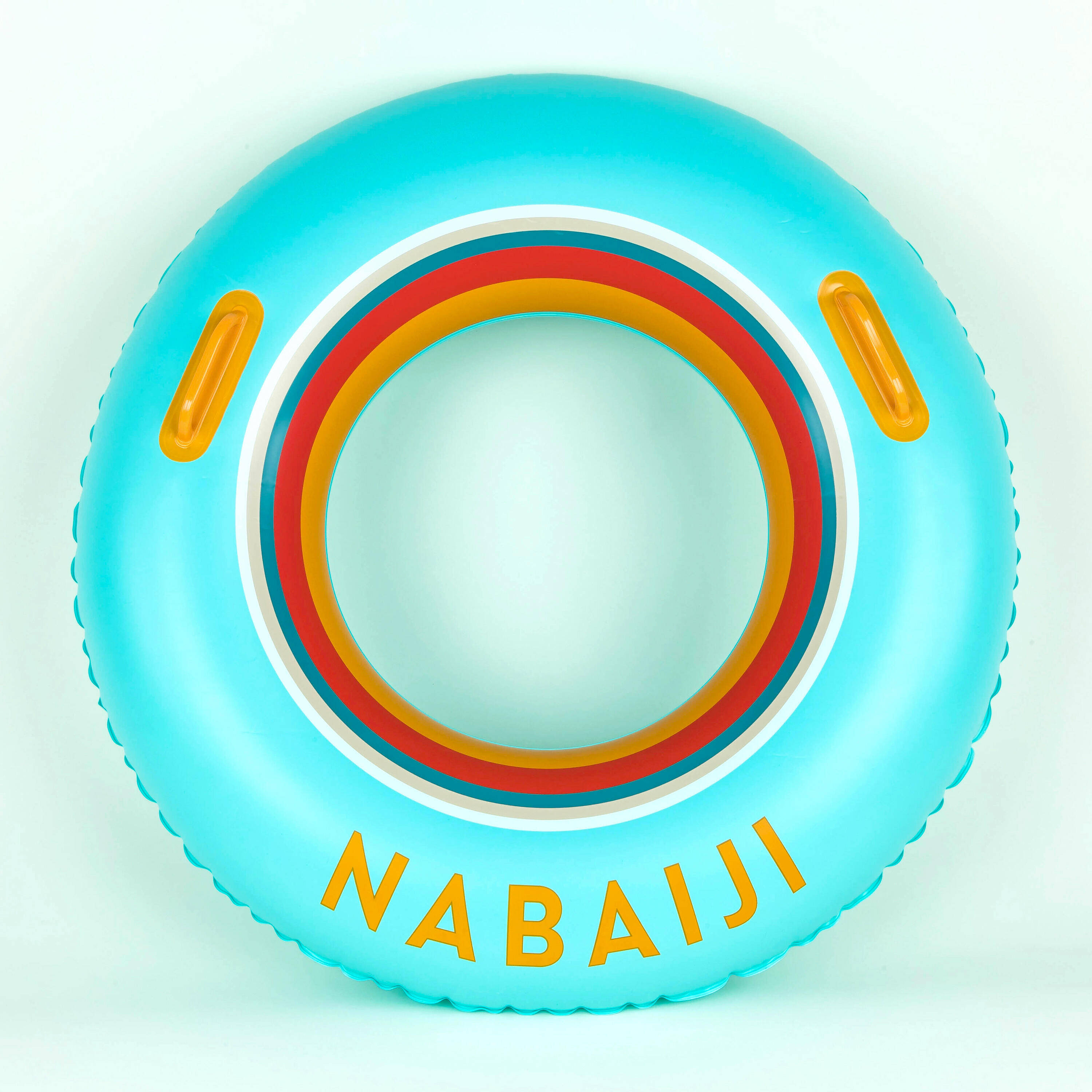 Large 92 cm inflatable printed pool ring with comfort grips -  2
