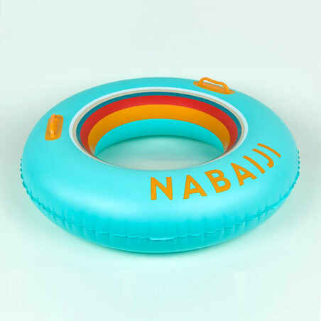 Flotador de dona inflable con agarraderas para piscina Nabaiji Bouee turquesa