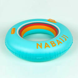 Large 92 cm inflatable printed pool ring with comfort grips