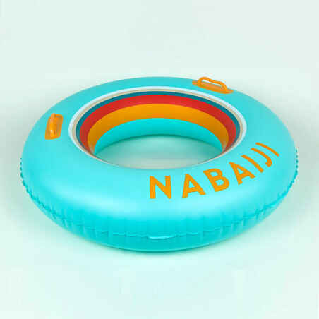 Large 92 cm inflatable printed pool ring with comfort grips