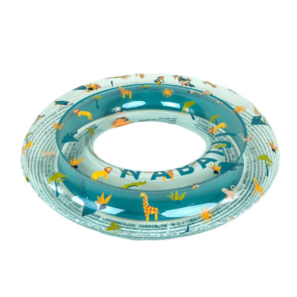 Bouée piscine gonflable  65 cm transparente savane