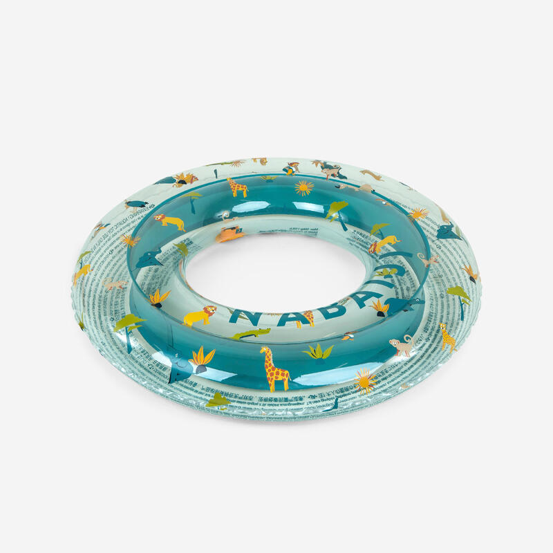 Schwimmring Kinder aufblasbar 65 cm - transparent Savanne 