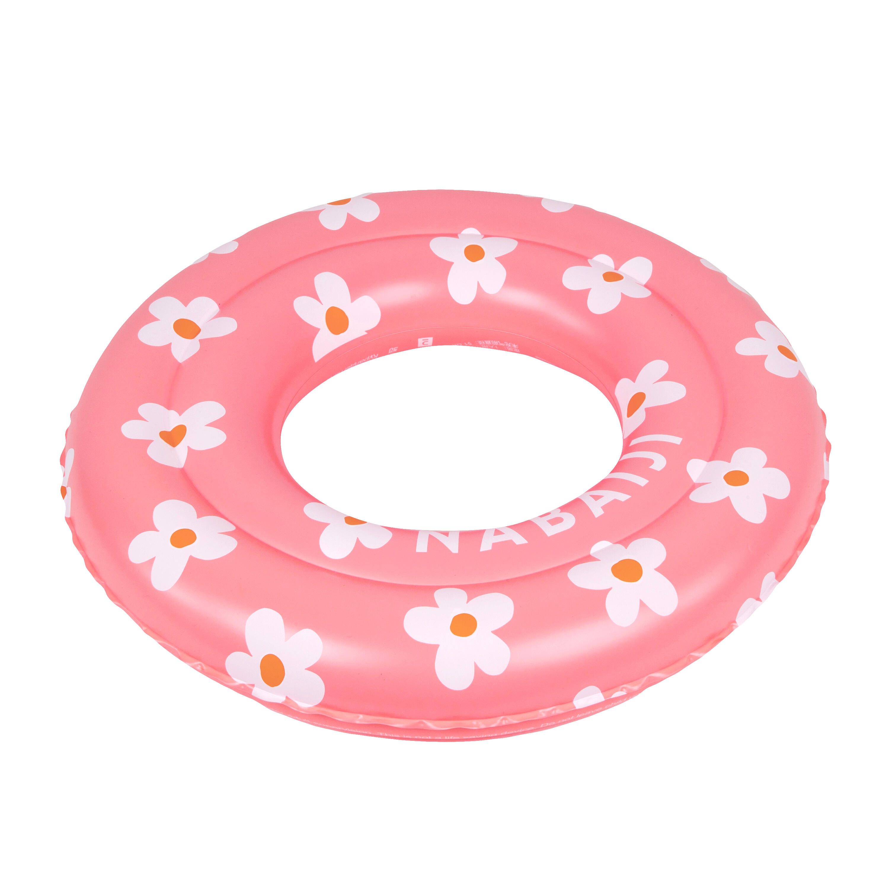 Kids' Inflatable Swimming Pool ring 51 cm for aged 36 pink FLOWER print