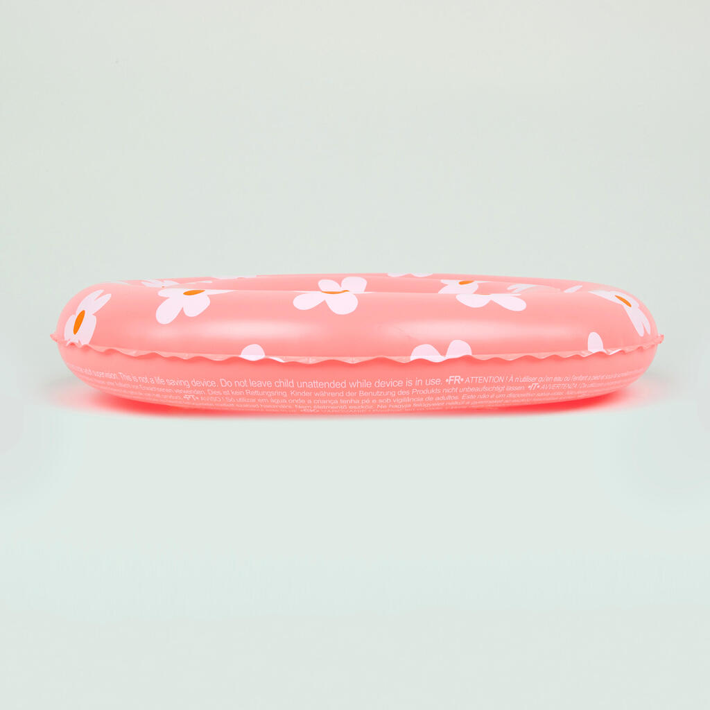 Roze dečji šlauf na naduvavanje s printom cveća 51 cm