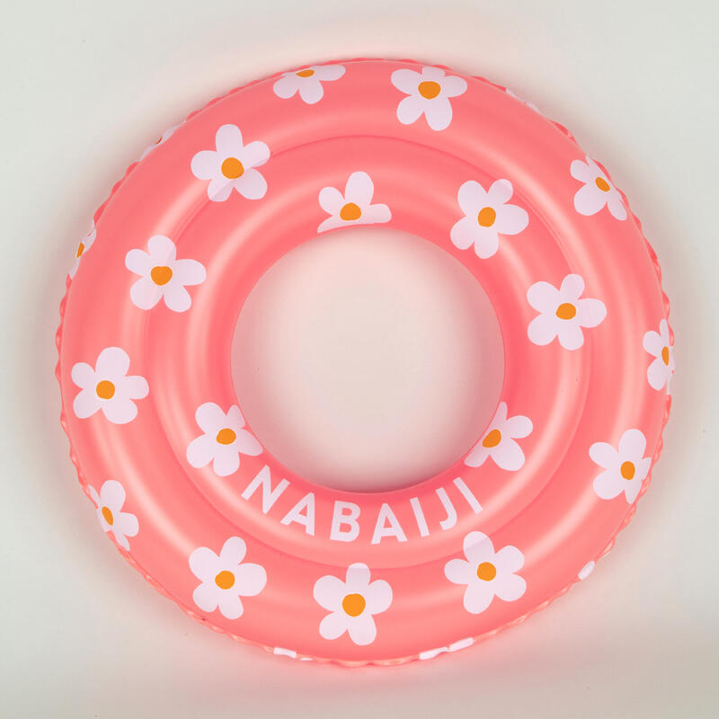 Schwimmring Kinder aufblasbar 51 cm - rosa Blumen 