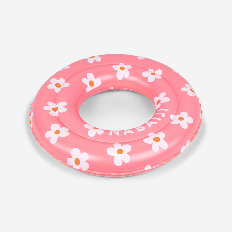 Schwimmring Kinder aufblasbar 51 cm - rosa Blumen 