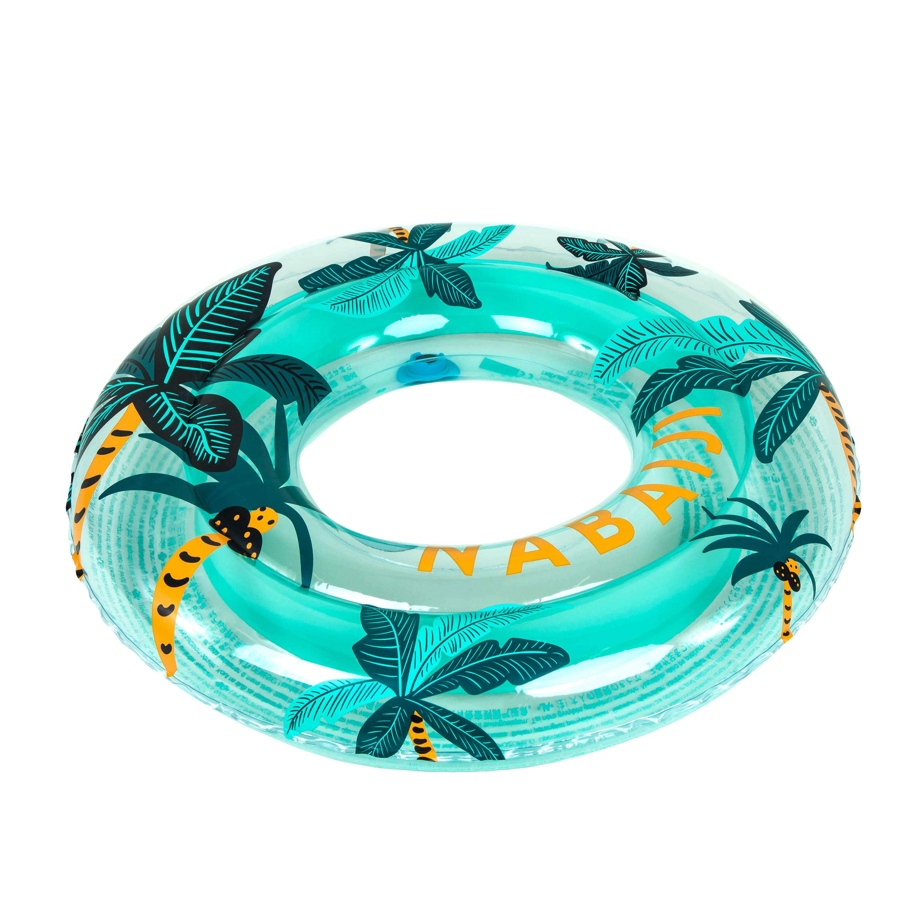 NABAIJI Inflatable pool ring 65 cm - "Palms" transparent