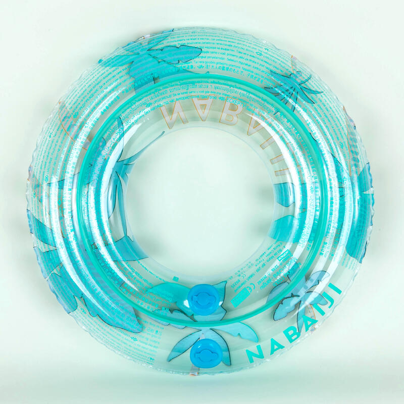 Bouée Piscine Gonflable 65 cm Transparente "Palmiers"