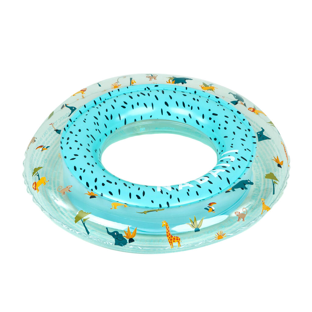 Inflatable pool ring 51 cm - green print