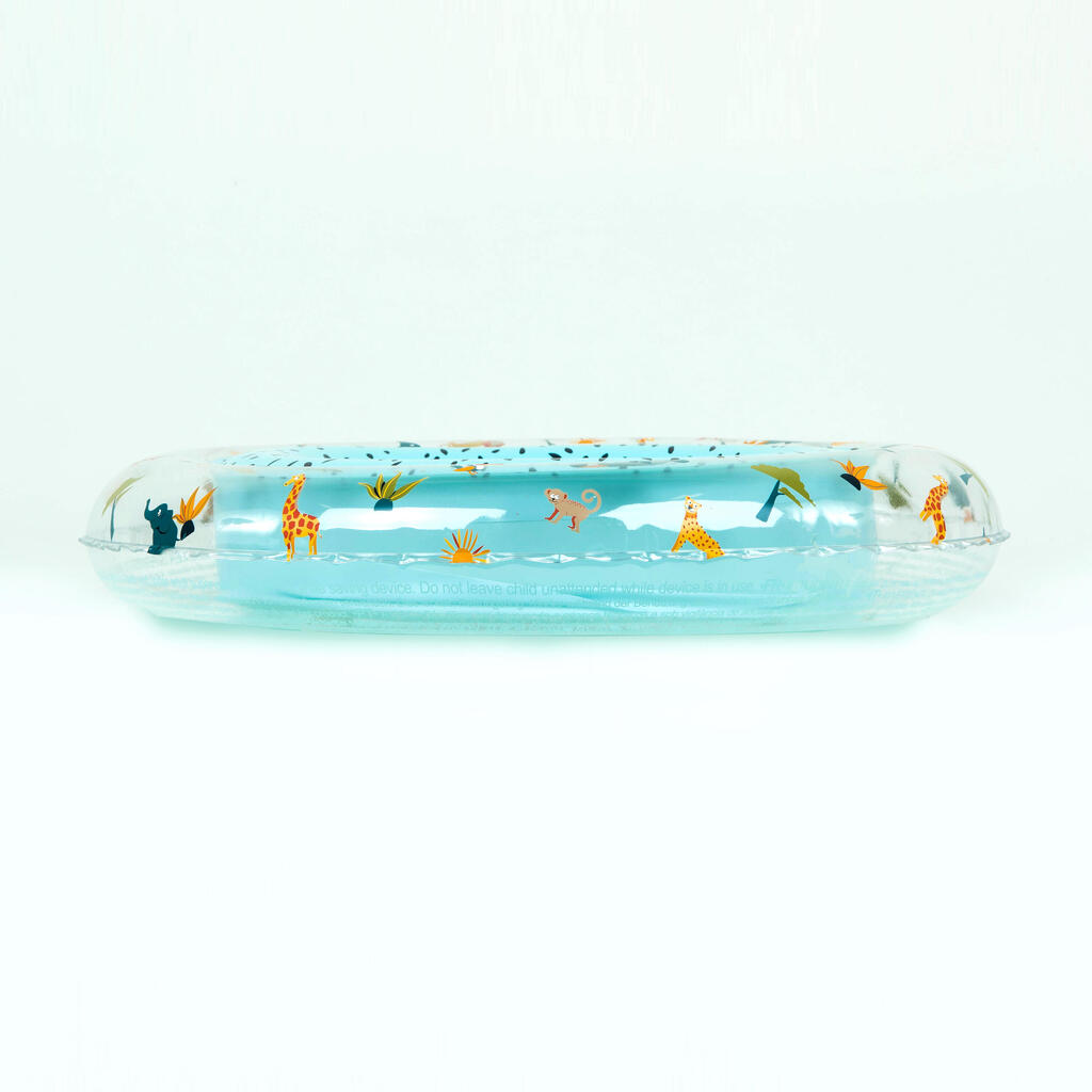 Bouée piscine gonflable 51 cm vert imprimé POIL RAINBOW