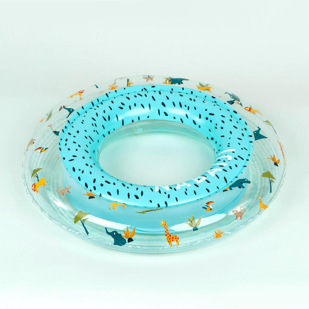 Inflatable pool ring 51 cm - green print