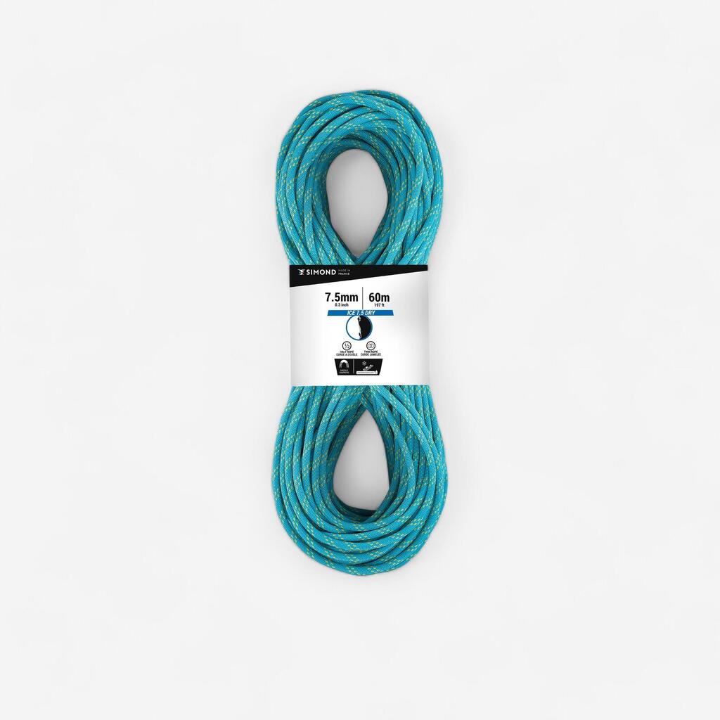 Modra polovična vrv za spuščanje ABSEIL ICE (7,5 mm x 60 m)