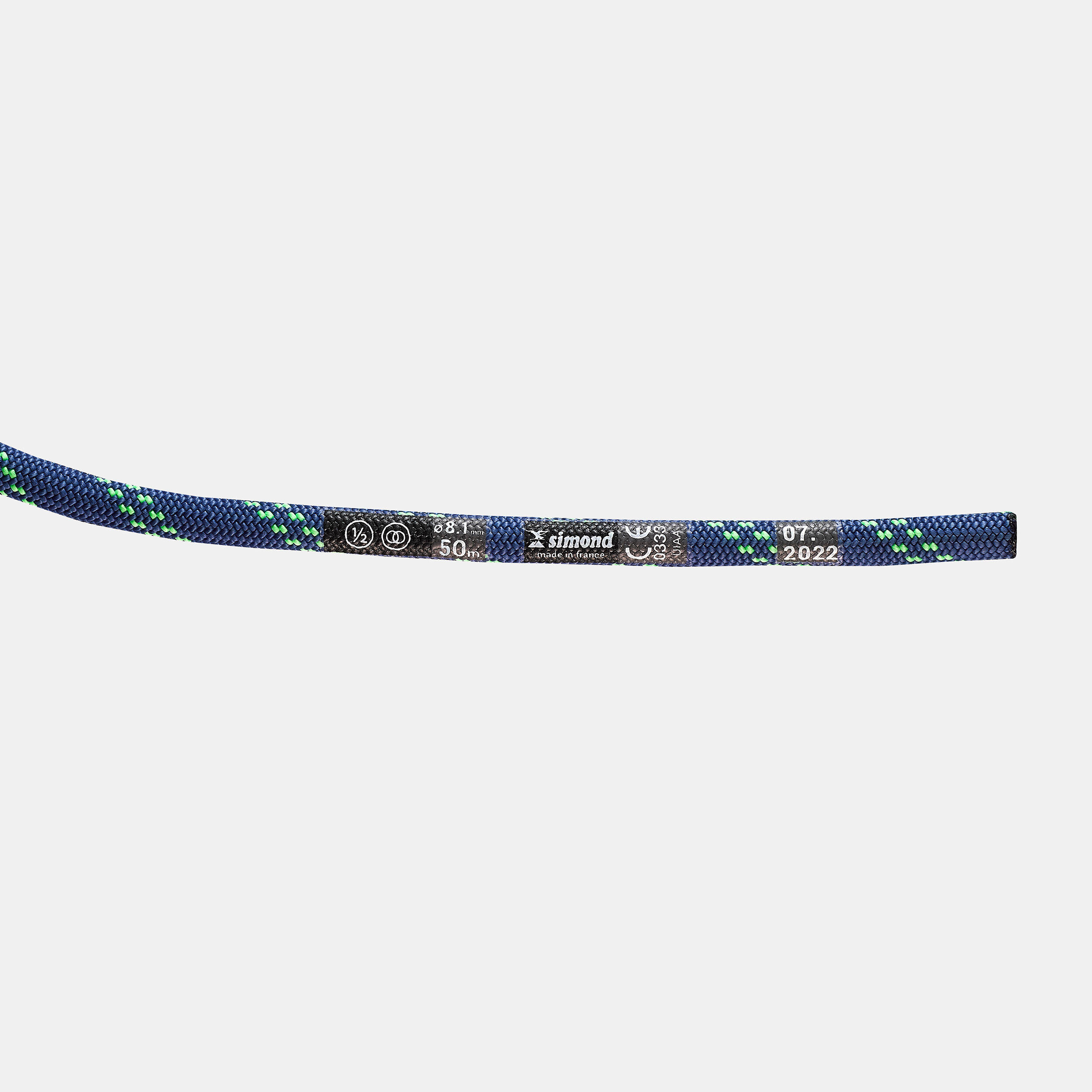 Dubbeltouw voor klimmen en bergsport RAPPEL ALPINISM 8,1 mm x 50 m blauw 3/5