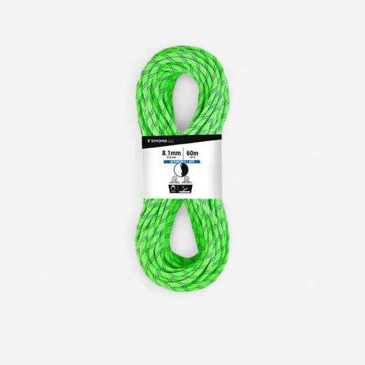 
      MOUNTAINEERING AND CLIMBING HALF ROPE - ABSEIL ALPINISM 8.1 MM X 60M GREEN
  