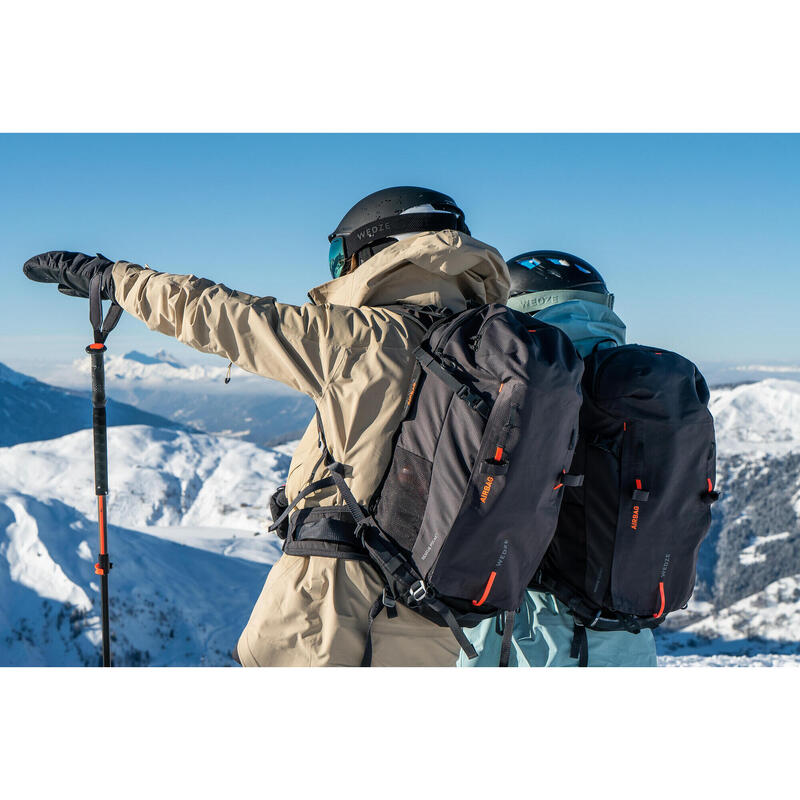 Rucsac Airbag pentru schi Freeride 30l Negru (cartușul nu este inclus)