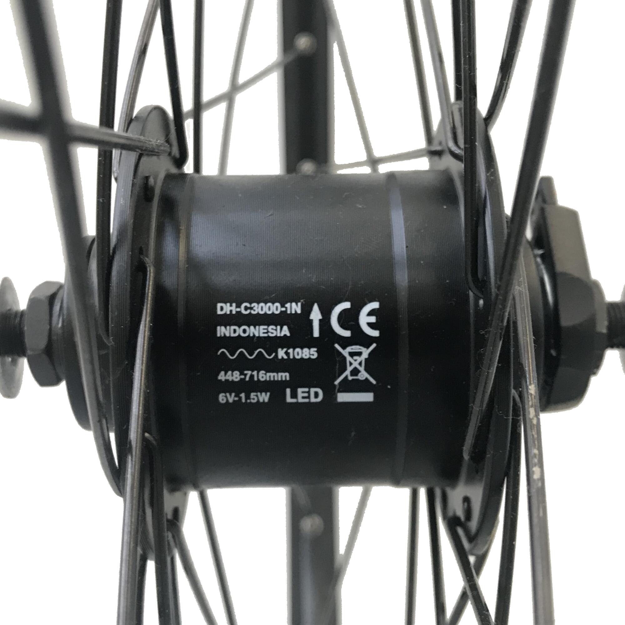 Front Wheel 28" Double-Walled Rim V-Brake Dynamo Hub DH-C3000-1N LD500 - Black 2/2