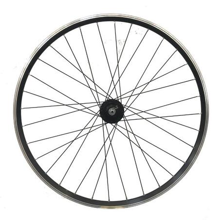 Framhjul 28" dubbelbottnad fälg v-broms med dynamonavet Shimano DH-C3000-1N LD500 svart