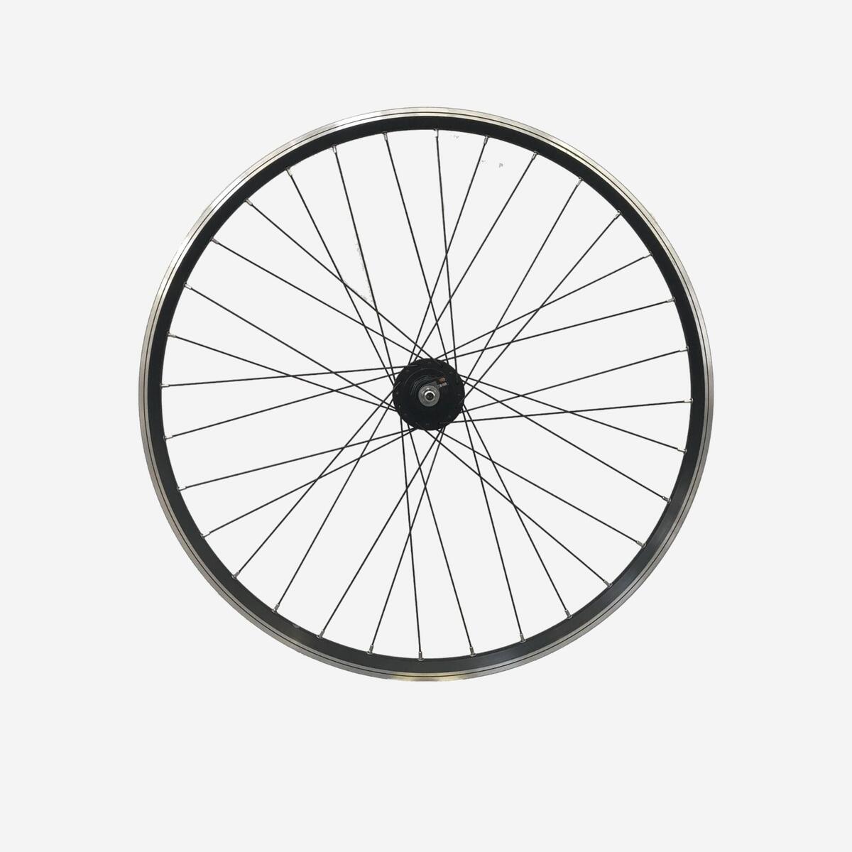 ROUE 28 AVANT DOUBLE PAROIS V-BRAKE NOIR MOYEUX DYNAMO SIMANO DH-C3000-1N LD500