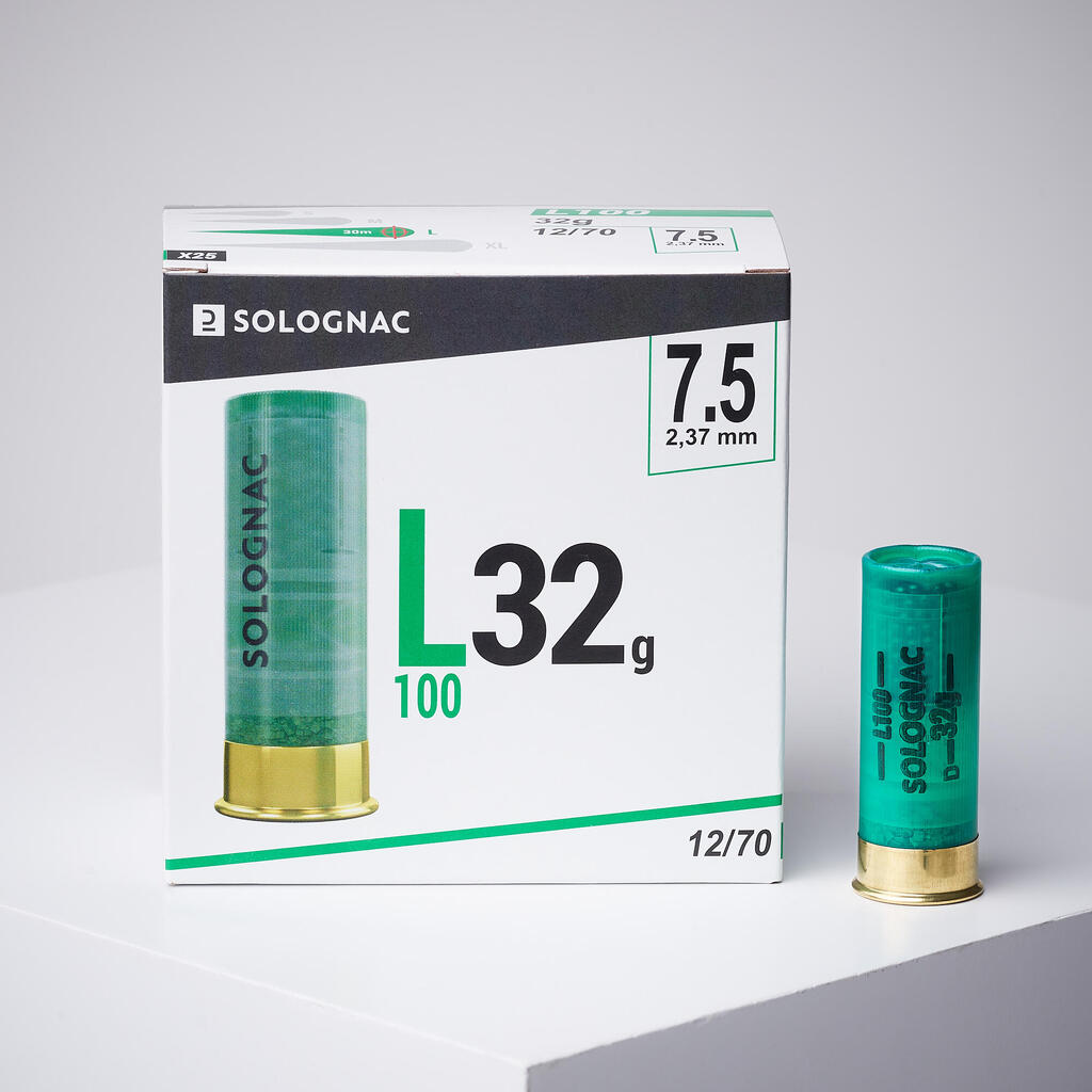 L100 12 GAUGE CARTRIDGE No.7.5 32g X25