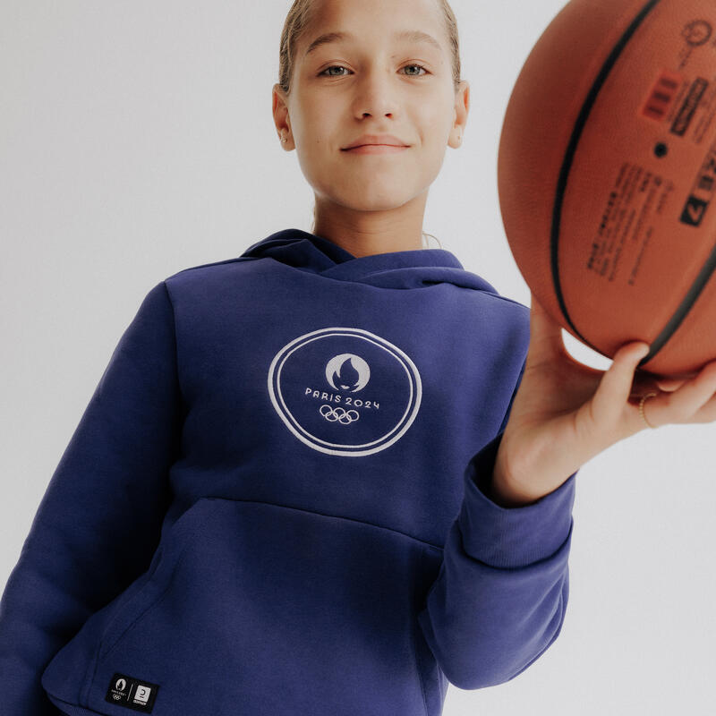 Sweat capuche Paris 2024 Enfant Bleu