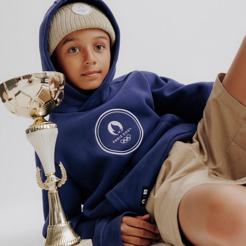 Sweat capuche Paris 2024 Enfant Bleu