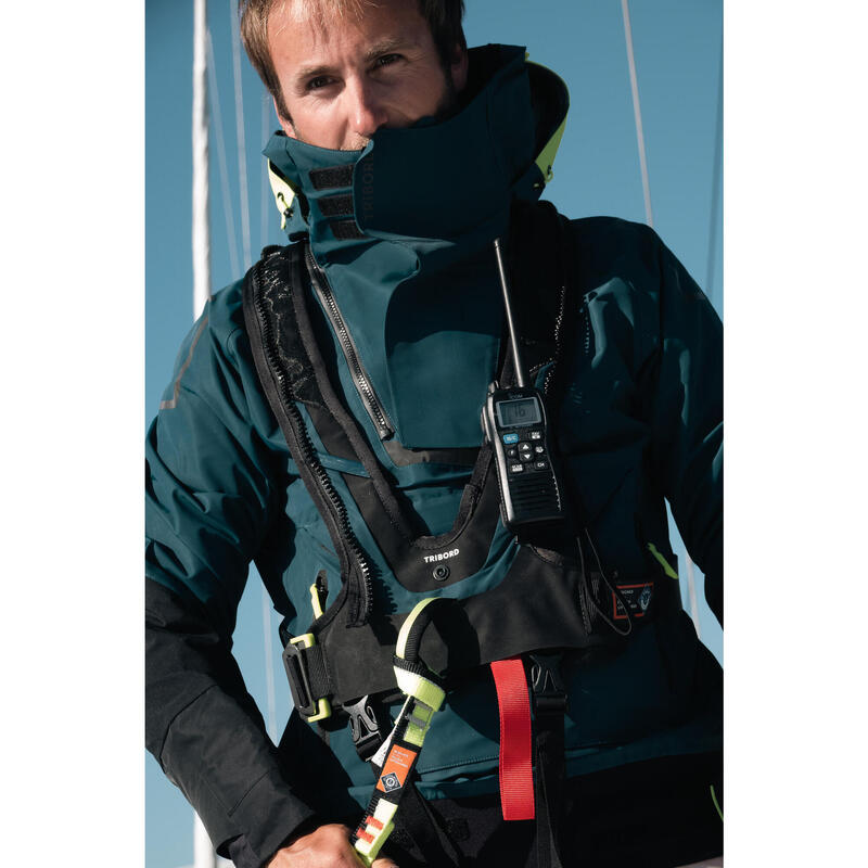 Colete salva-vidas automático LJ 180 OFFSHORE + Arnês Preto / Petróleo