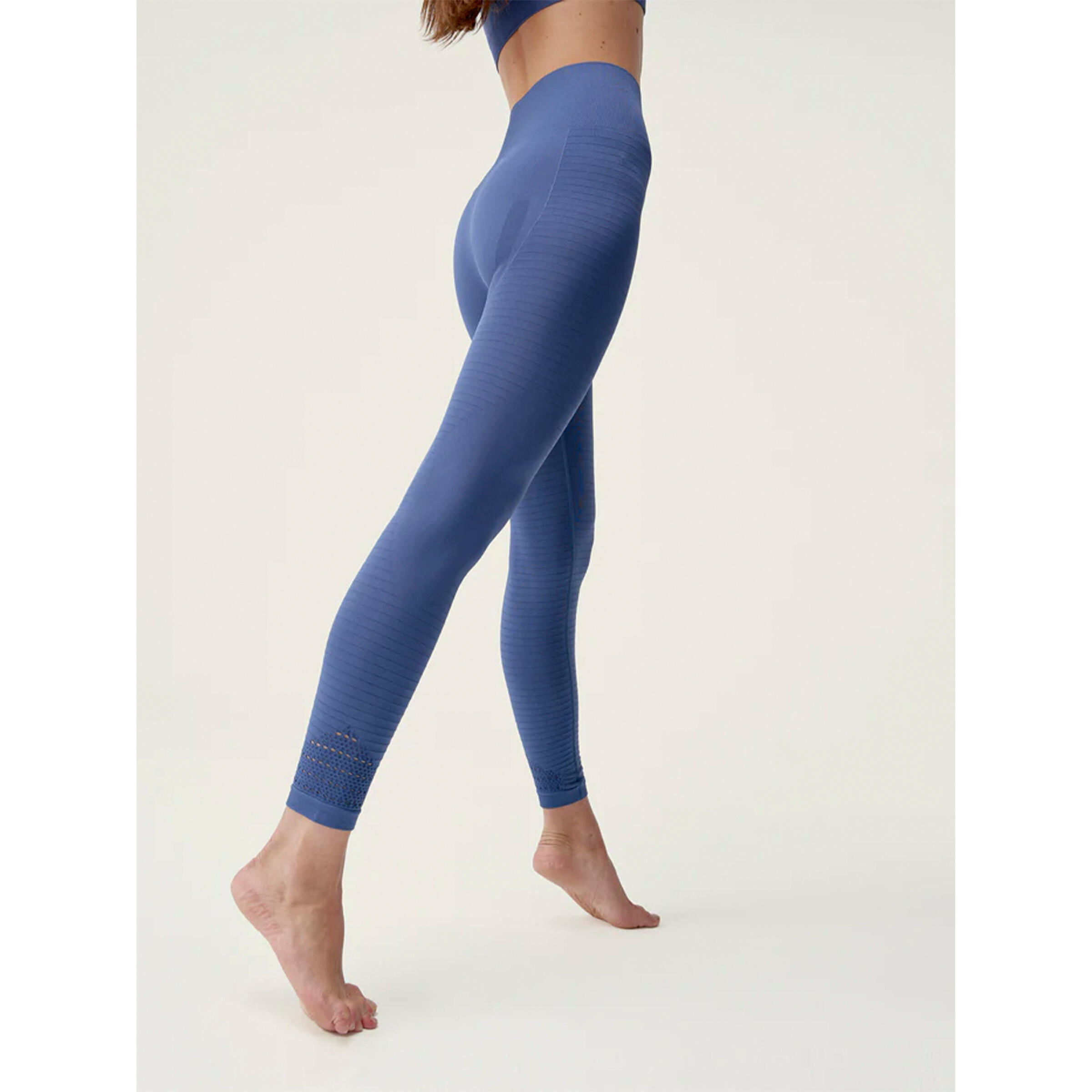Mallas fitness Mujer Born hatha blufin azul 2/4
