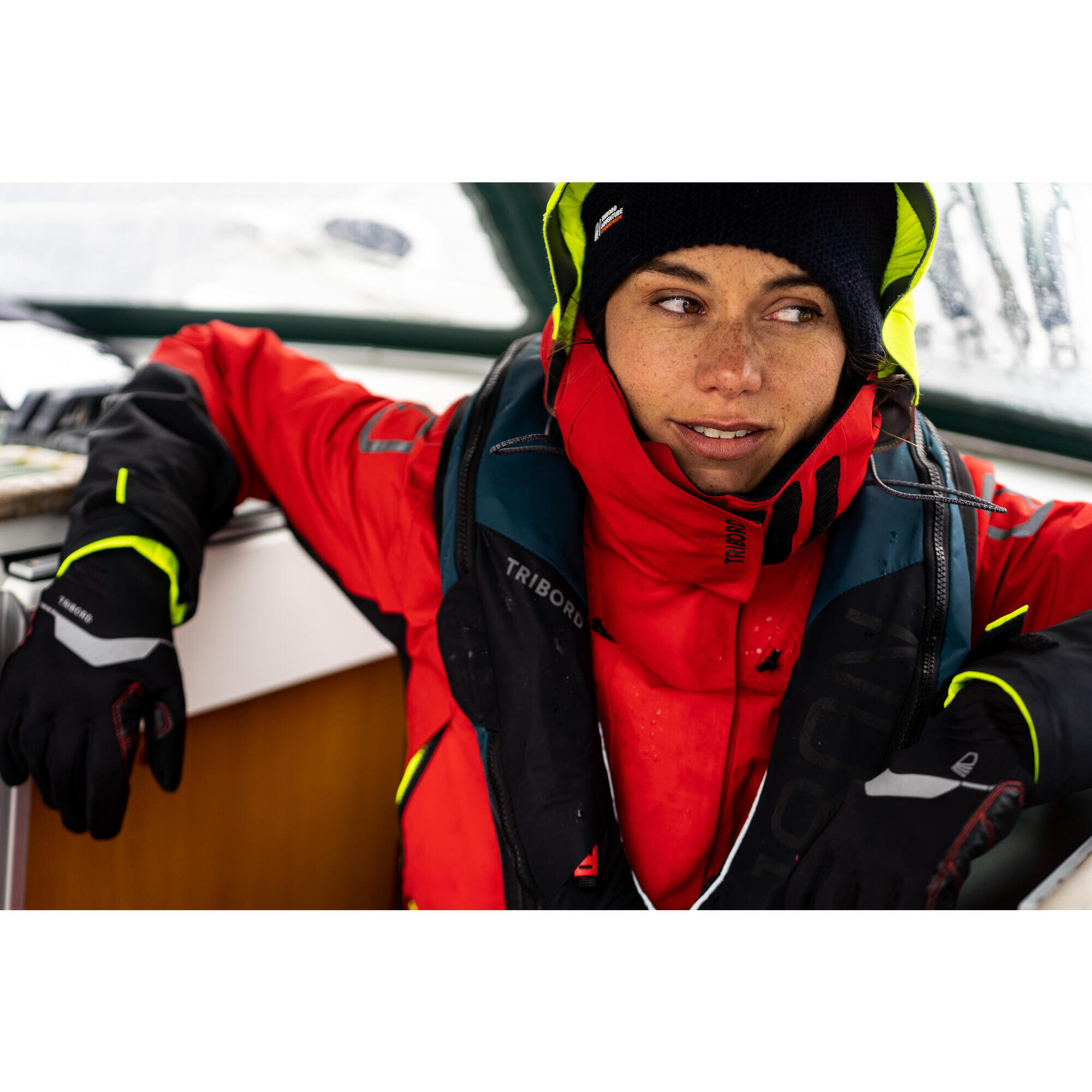 Veste de quart de voile offshore 900 femme rouge TRIBORD Decathlon