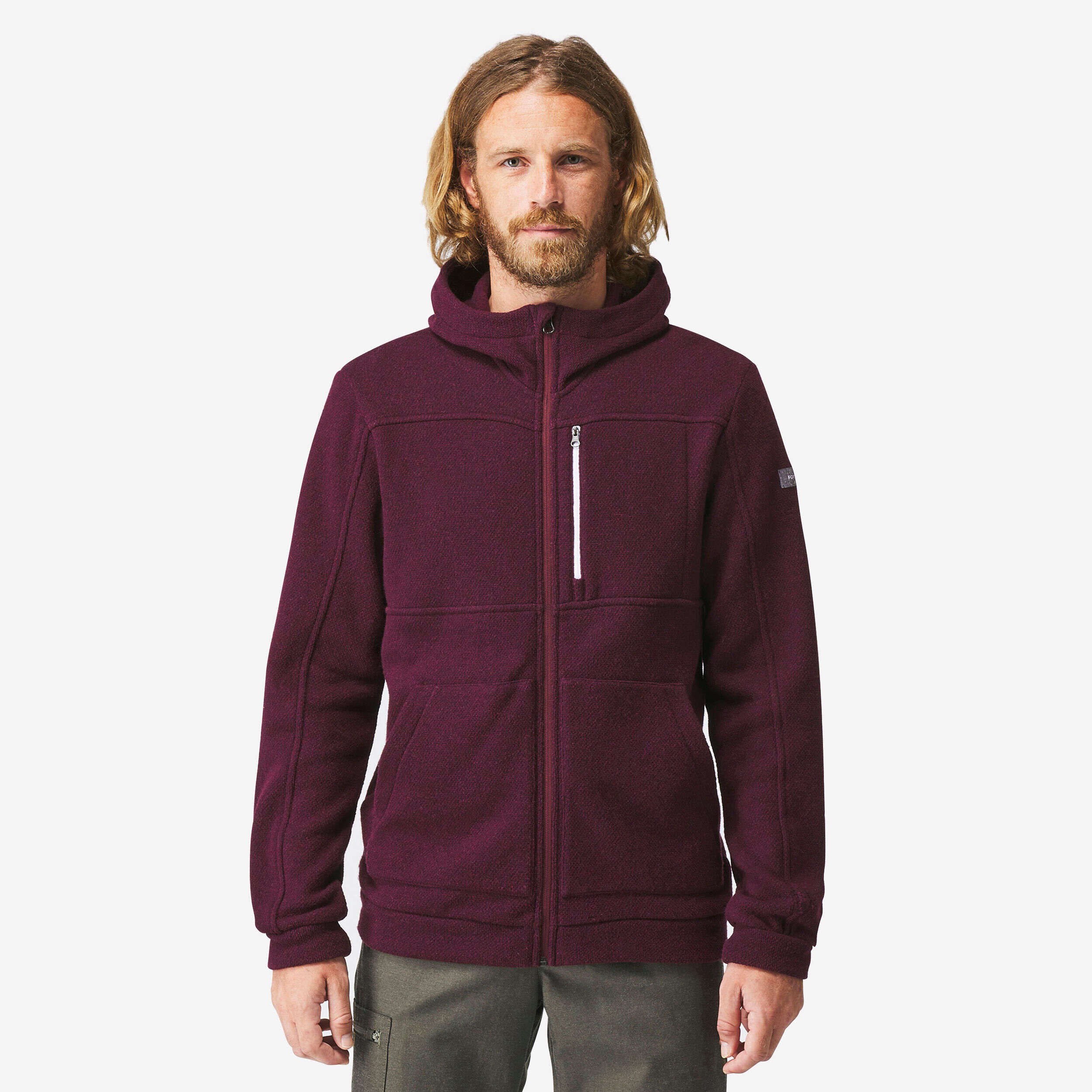 FORCLAZ Men's recycled wool hooded sweatshirt - Minimal Editions Local