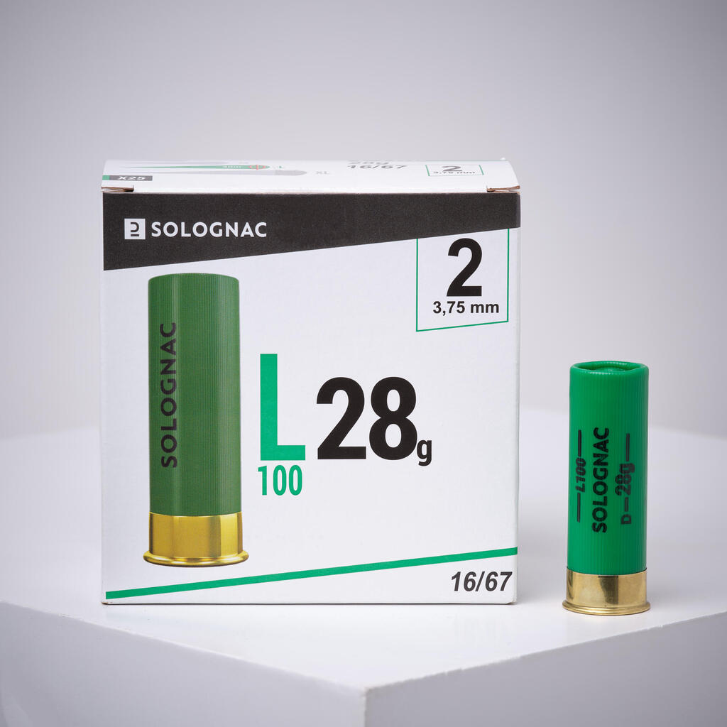 L100 GAUGE 16/67 CARTRIDGE 28 g N°2 X25