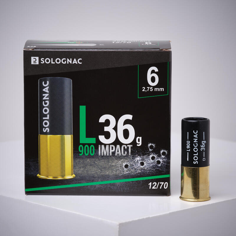CARTOUCHE L900 36g IMPACT CALIBRE 12/70 PLOMB N°6 X25