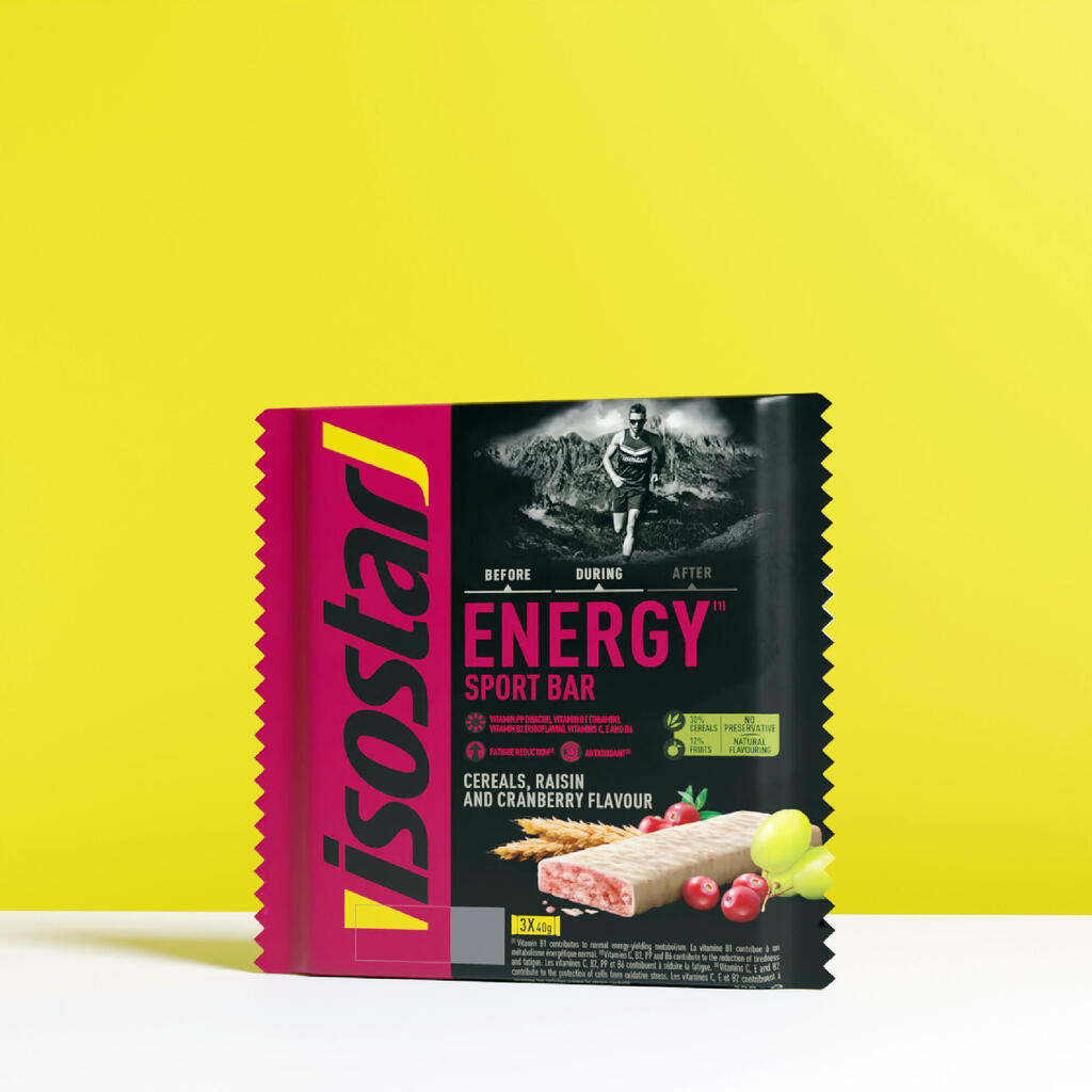 Energetické tyčinky ENERGY SPORT BAR hrozno a brusnice 3x40g