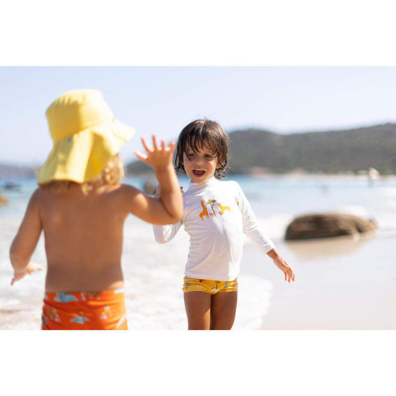 Kisgyerek póló úszáshoz, hosszú ujjú, UV-szűrő 