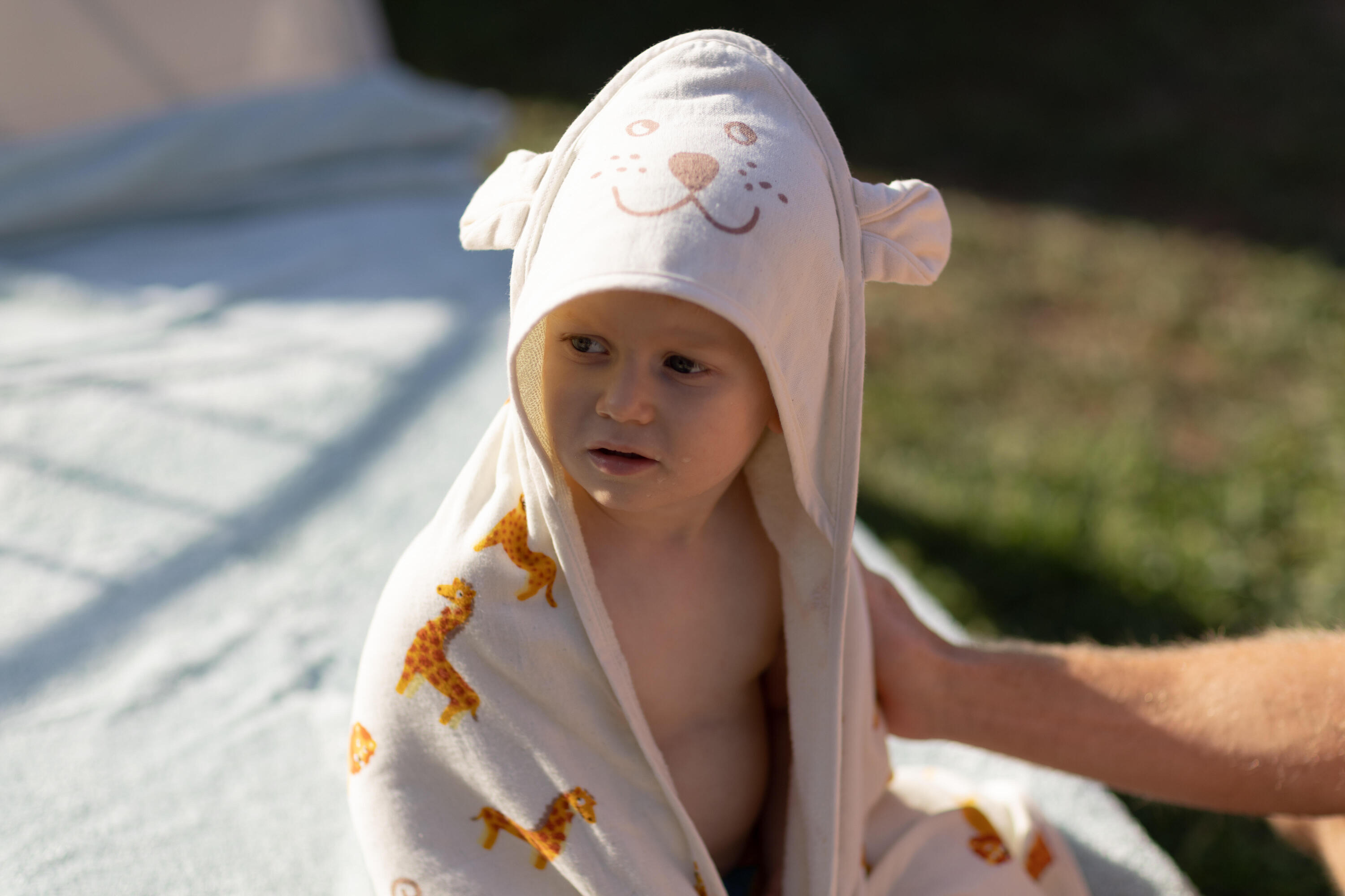 Linge de bain en coton pour bébé imprimé SAVANE avec capuche 5/6