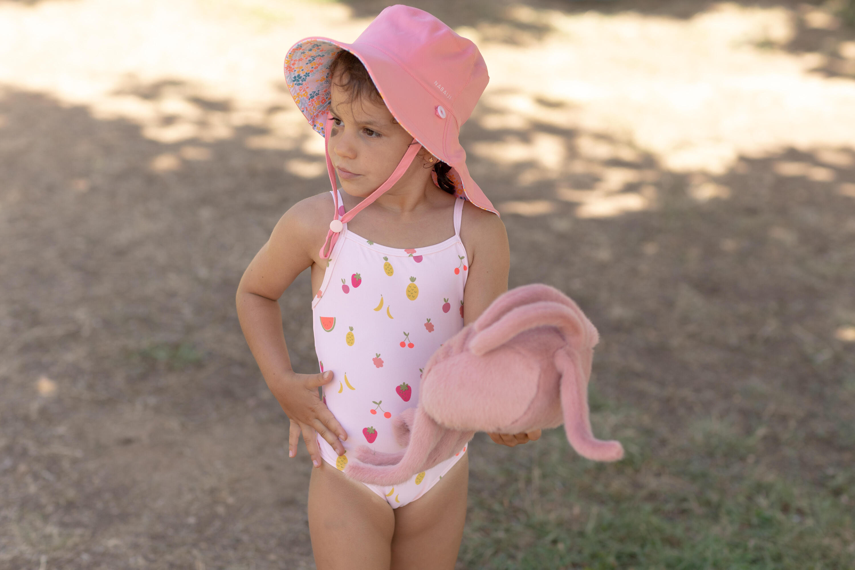 Maillot de bain bébé fille une pièce rose avec imprimé fruits 8/8