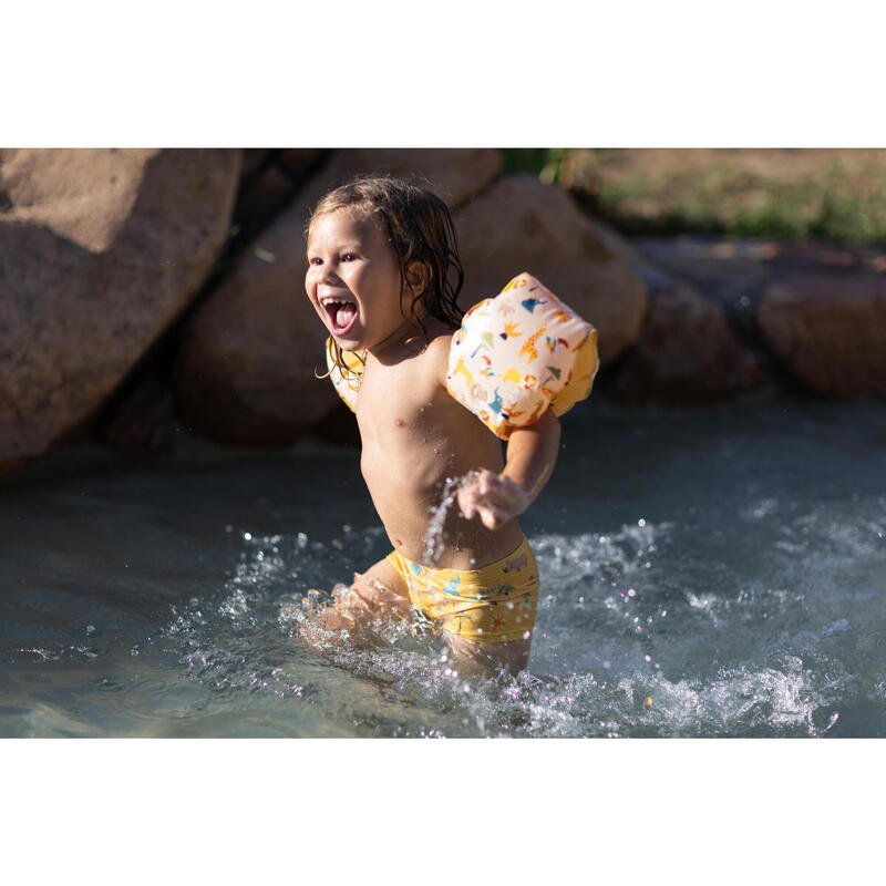 Badehose Boxer Baby/Kinder - Druckmotiv Savanne gelb 