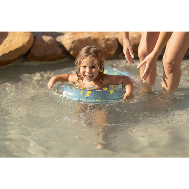 Boia insuflável de piscina 65 cm criança 6-9 anos rosa transparente
