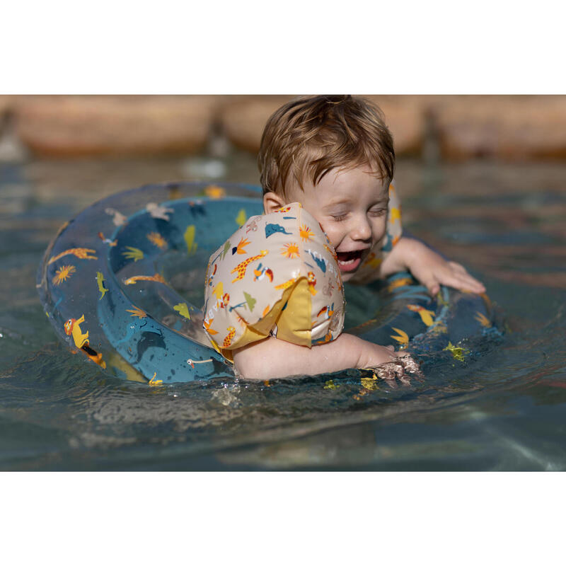 Schwimmring Kinder aufblasbar 65 cm - transparent Savanne 