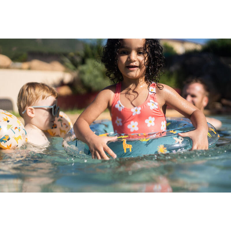 Boia insuflável de piscina 65 cm criança 6-9 anos rosa transparente