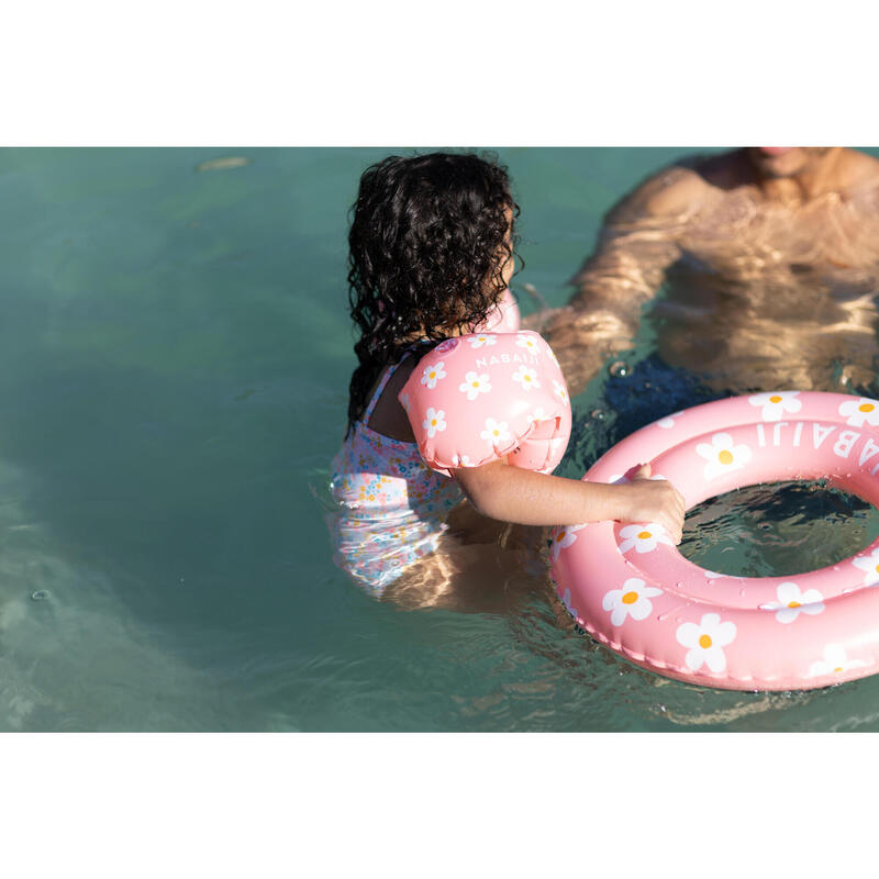 Boia de piscina insuflável Rosa 51 cm estampado FLORES