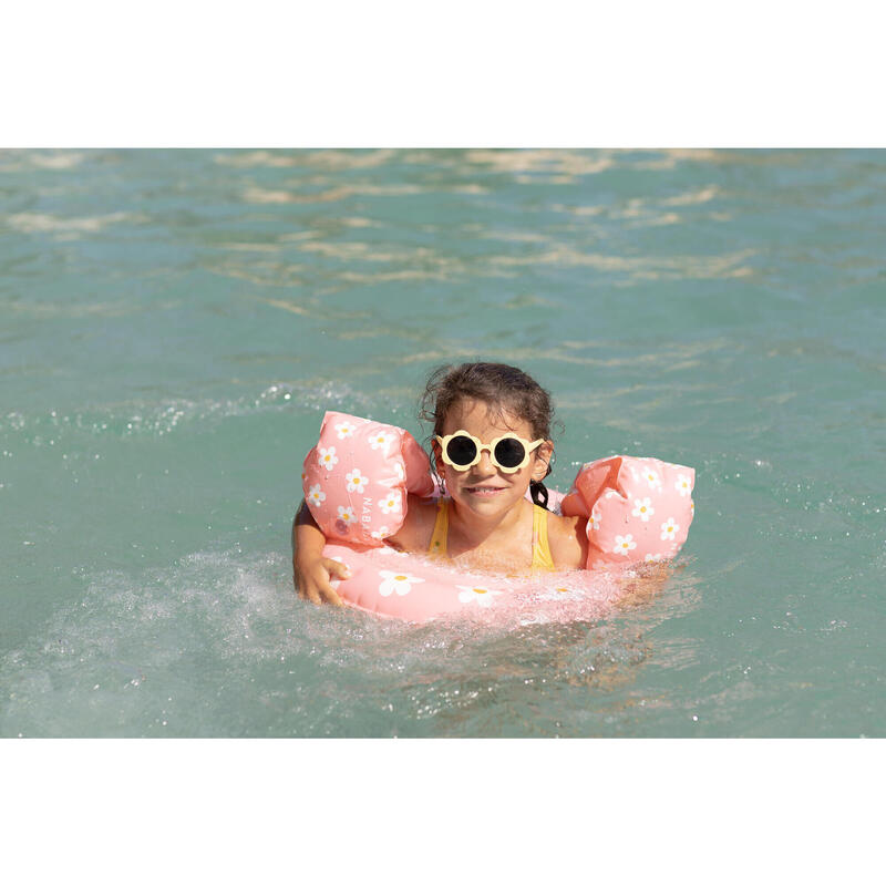 Schwimmring Kinder aufblasbar 51 cm - rosa Blumen 
